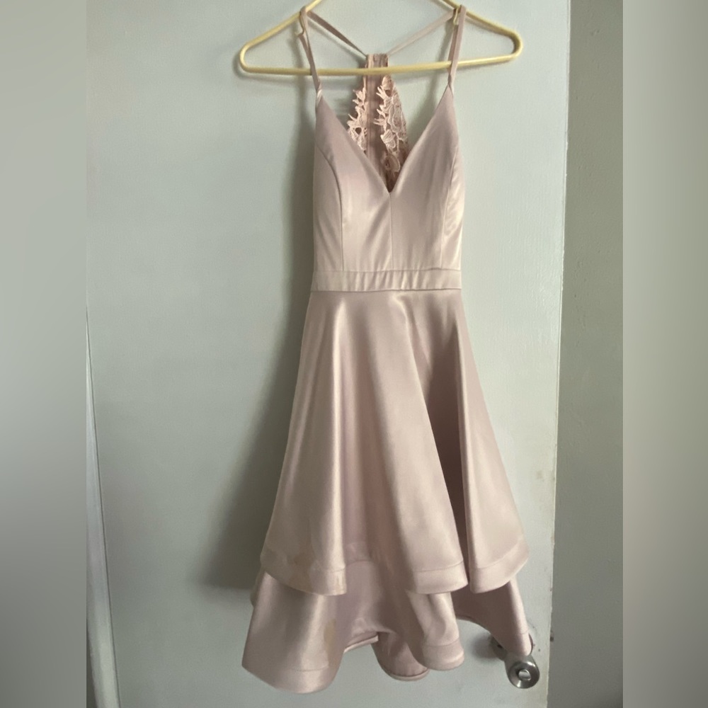 Sequin Hearts Dresses Champagne Pink Homecoming Dress